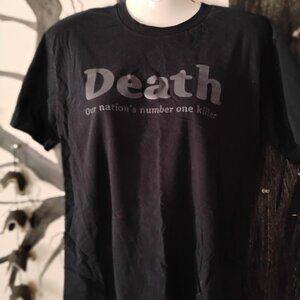 DEATH Our nation's number one killer.  Black t-shirt size Medium *UNISEX*